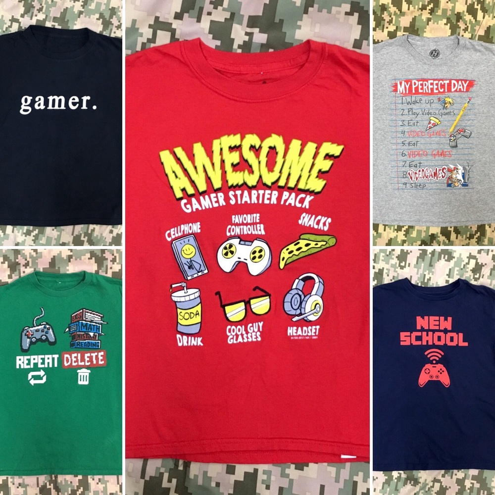 🐝 BUNDLE!  Lot of 5 “GAMER” Tee’s 🕹 (Sz 10/12)